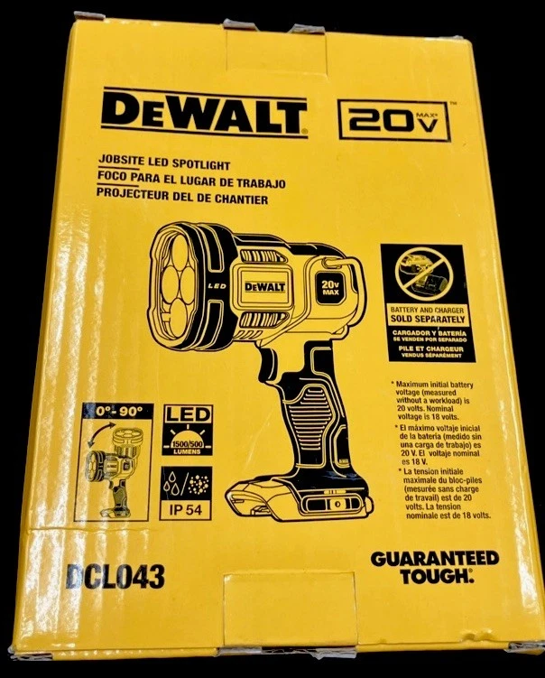 New in Box! DeWalt DCL043 20V Max Cordless LED Jobsite Spotlight - Image 1 of 1