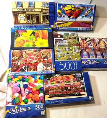 Puzzlebug/CraZArt  Puzzles 500  pieces lot of 8   Grp #4 - Image 1 of 4