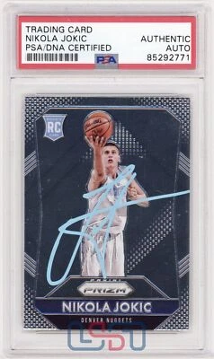 Nikola Jokic Denver Nuggets Signed Panini Prizm #335 Rookie Card RC PSA/DNA - Image 1 of 2