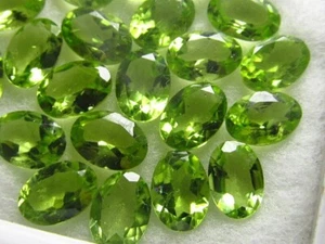 10 Pcs 5x7mm Natural Green Peridot Oval Faceted Cut Wholesale Gemstone IC56 - Picture 1 of 5