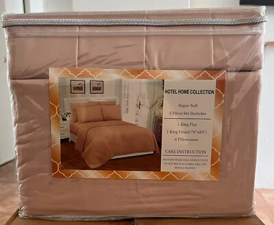 Hotel Collection Bamboo 100% Cotton Touch King 6 PIECE Sheets WHITE 1800 series - Image 1 of 4