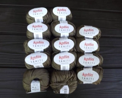 Katia Tahiti, cotton ribbon yarn, 1 ball/14 avail, 50 gr. 93 yds.each,NEW, taupe - Image 1 of 3