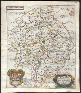 Antique map, Blome, Warwickshire, Description of the Kingdoms of England, 1673 - Picture 1 of 2