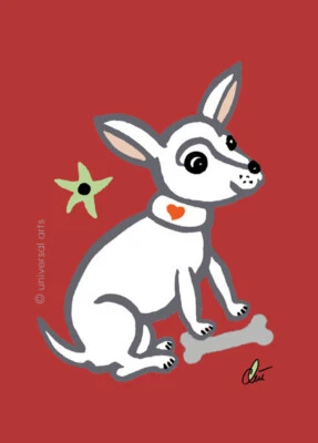 JACQUELINE DITT - Famous Chi-Dog - Mini ACEO ltd.Druck Grafik Miniatur ger.sign. - Bild 1 von 3