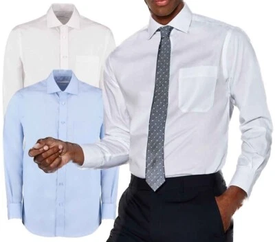 Kustom Kit Manica Lunga Classico Fit Non Stirare Pieghe Resistente Camicia - Immagine 1 di 2