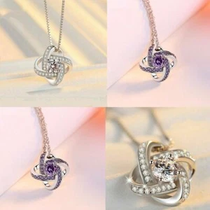 Damas Estante Remolino Collar de Cadena Cumpleaños Regalo Mujeres Joyería - Imagen 1 de 6
