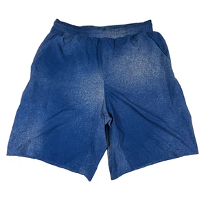 Lululemon Pace Breaker Athletic Shorts Blue Speckled Lined Elastic Gym Men M 8'' - Picture 1 of 5