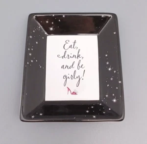 Barbie 45th Anniversary Eat Drink Be Girly Stiletto Heel Hallmark Trinket Tray - Picture 1 of 6