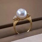 Anello con Perla AUSTRALIANA e Diamanti Oro giallo 18 kt Perla dei Mari del Sud