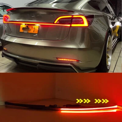 For Tesla Model 3 2017-2023 Rear Door Trunk LED Tail Light Brake Lamp Cover Turn - Image 1 of 4