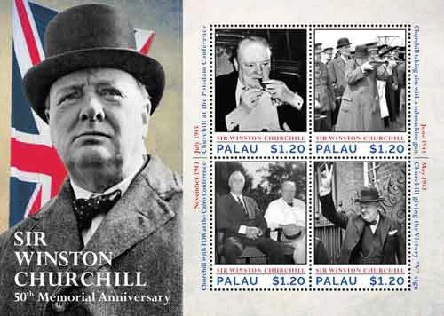 Palau 2015 - Sir Winston Churchill - Folha de 4 selos - Scott #1287 - MNH - Imagem 1 de 1