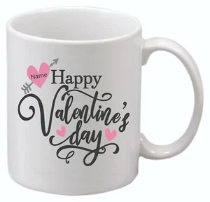 Personalized Happy Valentine's Day Mug Glass - Picture 1 of 2
