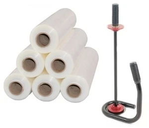 Profi Abroller Premium Black + 6 Rollen 2,5 kg Stretchfolie 23 my (transparent) - Bild 1 von 6