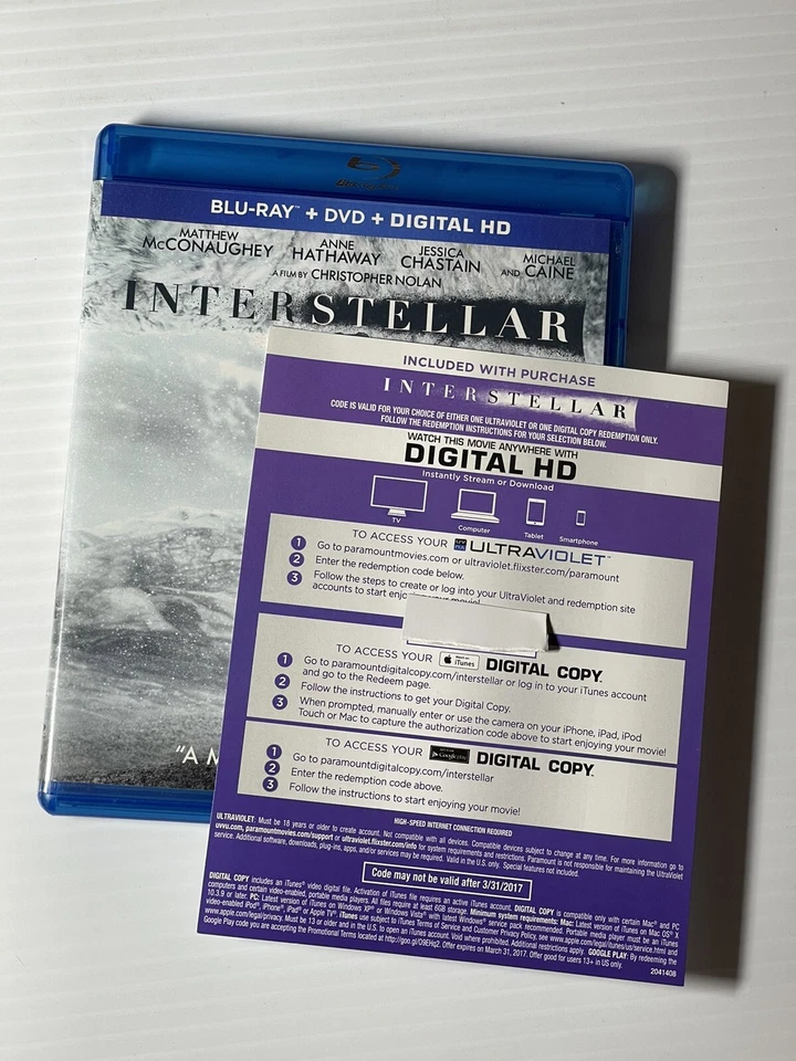 INTERSTELLAR DIGITAL HD VUDU (includes Blu-ray/DVD Combo Pack) Foto 1 de 1