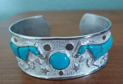 Jay King Gallery Piece-Pulseira de punho turquesa, coleção de galeria rara - Imagem 1 de 4