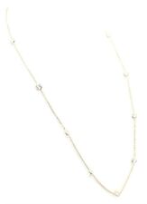 White Topaz 18" Necklace,14K Yellow Gold Chain & Lobster Lock