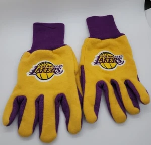 Los Angeles Lakers No Slip Gripper Utility Work Gloves Team Logo (3) - Picture 1 of 5