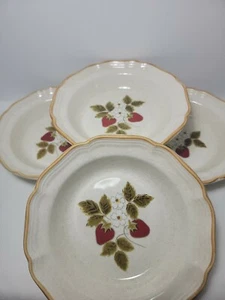 Mikasa Strawberry Festival EB 801 Set Of 4 Cereal Bowls 1976 70s MCM Bohemian - Picture 1 of 12