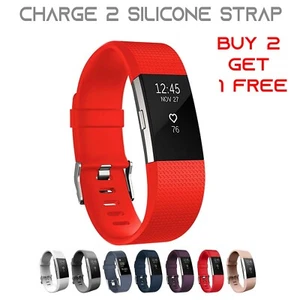 For Fitbit Charge 2 Strap Replacement Silicone Wristband Watch Metal Buckle - Picture 1 of 9