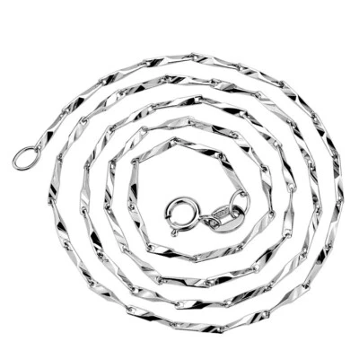 925 Placcato Argento Guazilian Moda Lucido Festa Collana Girocollo Catena Regalo - Immagine 1 di 4