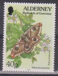 GB ALDERNEY 1994 Flora & Fauna Definitives 40p Empoeror Moth SG A74 MNH INSECTS - Picture 1 of 1