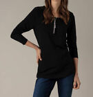 Designer Longshirt mit Zierreißverschluss "schwarz" Gr. 48 UVP:59,98€ 1.2354