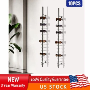 10 Stück Aluminium Abschließbar 14 Gestelle Brillen Sonnenbrillen Brillen Display Stab Neu - Bild 1 von 22