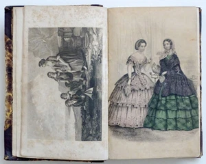 1850 1860 Antique CIVIL WAR ERA Magazine VICTORIAN FASHION Engravings - Picture 1 of 11