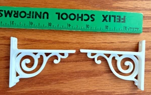 2 White Shelf Shelving Brackets 3 in X 2.5 in Curio Display Durable Elegant - Picture 1 of 5