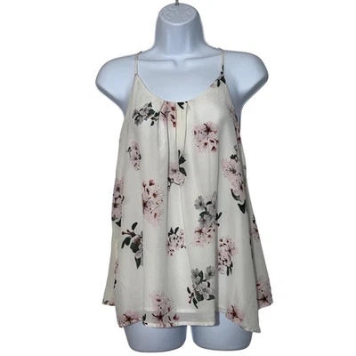 Blusa Lucky Brand Boho Blanca Seda Floral Espalda Corredora Talla Pequeña Primavera Femenina Foto 1 de 4