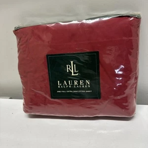 Vintage Red Ralph Lauren Classic 250 Thread Count FULL Extra Deep Fitted Sheet - Picture 1 of 6