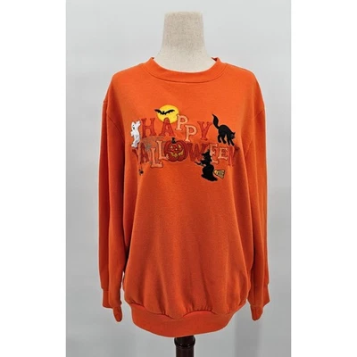 Vintage Holiday Editions Damenpullover L orange Halloween Rundhalsausschnitt  - Bild 1 von 4