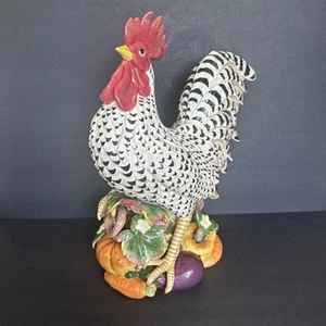 Fitz and Floyd Gardening Gourmet Rooster 16" H Ceramic Pottery Home Décor-Read - Picture 1 of 11