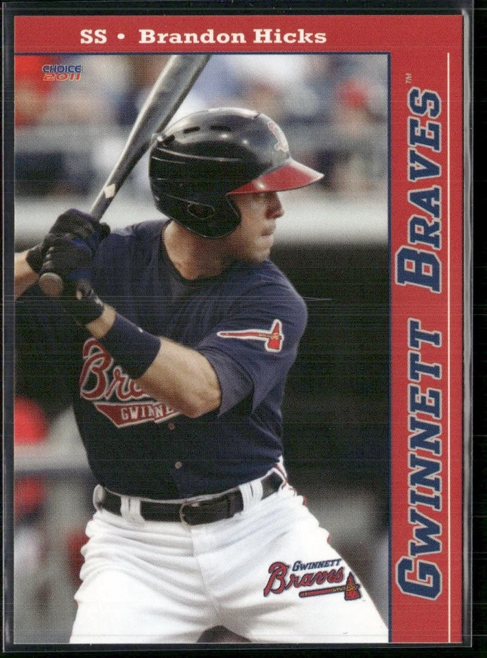 Brandon Hicks 2011 Gwinnett Braves Team Set Card - Image 1 of 2