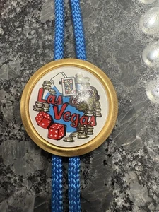 Cravatta cravatta vintage Las Vegas Bolo HIT USA tema casinò antica - Foto 1 di 3