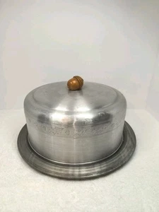 Vtg West Bend Aluminum Cake Carrier Keeper Silver Acorn Design Acorn Handle - Picture 1 of 15
