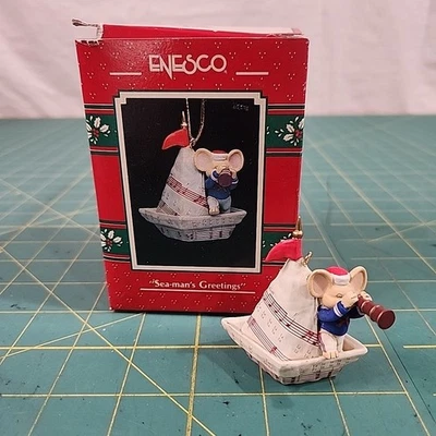 Enesco Adornos Tesoro Navidad Saludos Hombre de Mar 566047 Ratón Velero Foto 1 de 4