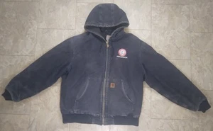 Carhartt J130 MDT Hooded Work Jacket Navy Blue Quilted Distressed Herren Gr. XL - Bild 1 von 10