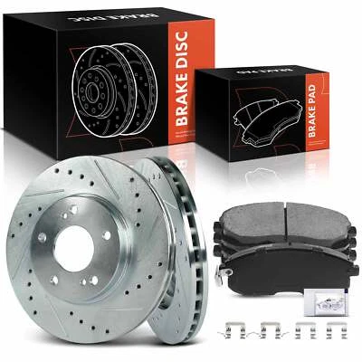 Nuevo rotor de freno perforado y pastilla de freno de cerámica para Nissan Máxima INFINITI I30 delantero Foto 1 de 4