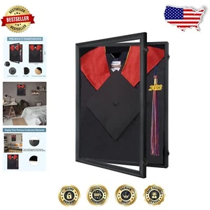 Stylish Matte Black Graduation Gown Display with Acrylic Door & Anti-Theft Lock - Picture 1 of 9