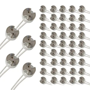 20pcs MR16,GU5.3,G4 MR11 Bi-Pin Socket Base ceramic, Wire 5.9" USA Stock - Picture 1 of 8