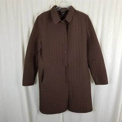 Abrigo largo de granero acolchado a presión Hilary Radley para mujer M marrón chocolate Foto 1 de 4