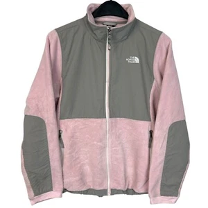 The North Face Denali Fleece Jacket Girls XL (16) Full Zip Gray Pink - Picture 1 of 5