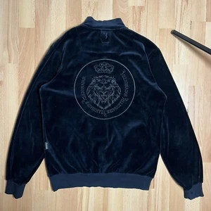 Billionaire Couture Felpa Nera Uomo Zip con Cappuccio Velluto Made in Italy Lusso Tg L - Foto 1 di 9