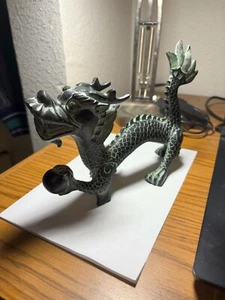 Drachen Statue dunkle Farbe 8" lang 6" hoch - Bild 1 von 5