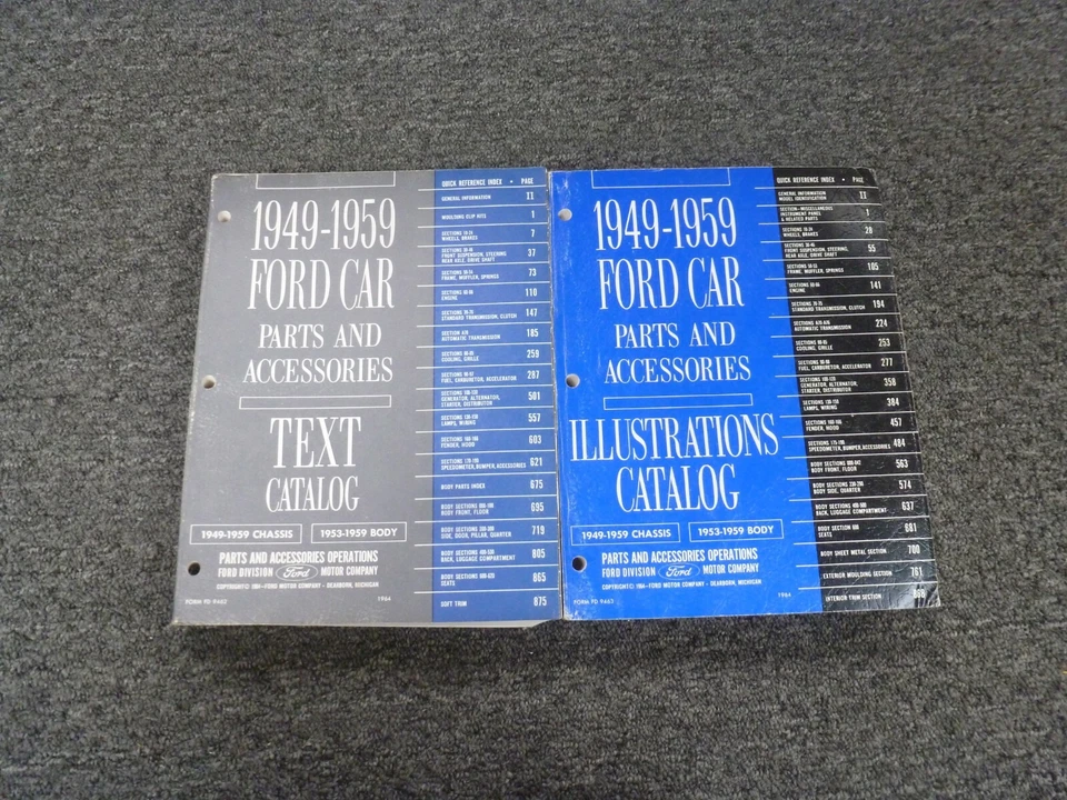 Ford Galaxie 1959 catálogo de piezas conjunto manual Sunliner Skyliner Club Victoria Foto 1 de 1