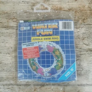 Vintage 1980/90s 18 Inch Swim Ring NEW Old Stock WATER FUN Floaty Jungle Theme - Picture 1 of 4