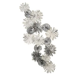 74865 Decoración de pared Blanc metal. blanco / plata / gris con objetos florales redondos - Imagen 1 de 2
