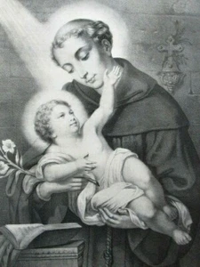 Saint Antoine de Padoue et enfant Grande Litho  L. TURGIS Paris  - Picture 1 of 8
