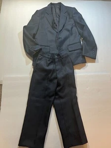 Bocaccio Uomo Boys Nave Blue Solid Two Button Single Breasted Trouser Suit Sz. 4 - Picture 1 of 4